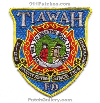 Tiawah Fire Rescue Department Patch (Oklahoma)
Scan By: PatchGallery.com
Keywords: dept. fd proudly serving since 1964 the will to do the soul to dare