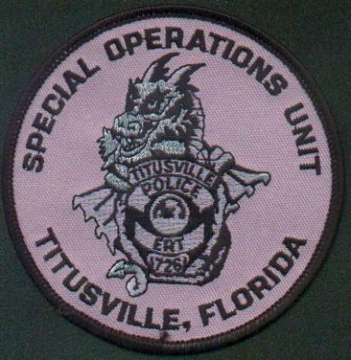 Titusville Police Special Operations Unit
Thanks to EmblemAndPatchSales.com for this scan.
Keywords: florida