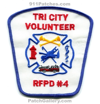 Tri-City Volunteer Rural Fire Protection District 4 Patch (Oregon)
Scan By: PatchGallery.com
Keywords: tricity vol. rfpd no. #4 department dept.