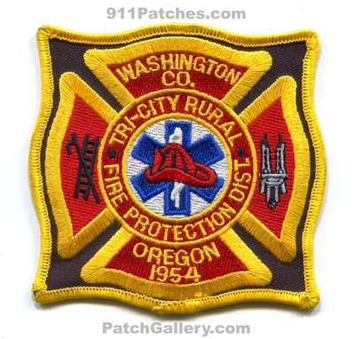 Tri-City Rural Fire Protection District Patch (Oregon)
Scan By: PatchGallery.com
Keywords: tricity prot. dist. rfpd washington county co. department dept. 1954