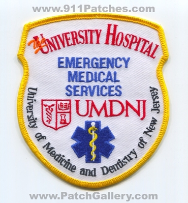University Hospital Emergency Medical Services EMS Patch (New Jersey)
Scan By: PatchGallery.com
Keywords: the of medicine and dentistry of umdnj ambulance
