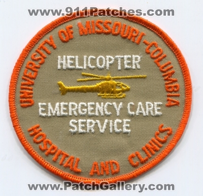 University of Missouri Columbia Helicopter Emergency Care Service Patch (Missouri)
Scan By: PatchGallery.com
Keywords: ems air medical ambulance umc hospital and clinics
