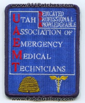 Utah Association of Emergency Medical Technicians UAEMT Patch (Utah)
Scan By: PatchGallery.com
Keywords: ems assn. dedicated professional knowledgeable