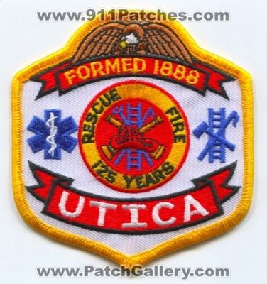 Utica Fire Department 125 Years (UNKNOWN STATE) IL IN KS KY MI MN MS MO MT NE NY OH OK PA SC SD WI
Scan By: PatchGallery.com
Keywords: dept.