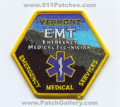 Vermont State Emergency Medical Technician EMT EMS Patch (Vermont)
Scan By: PatchGallery.com
Keywords: certified licensed registered e.m.t. services E.M.S.