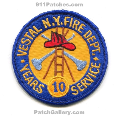 Vestal Fire Department 10 Years Service Patch (New York)
Scan By: PatchGallery.com
Keywords: dept. n.y.