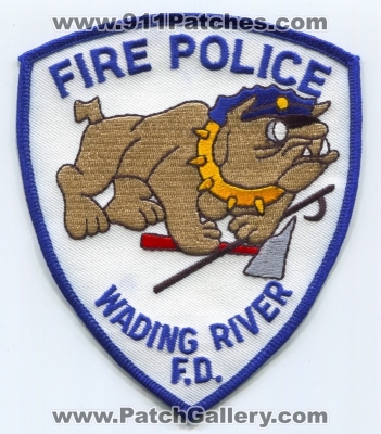 Wading River Fire Department Fire Police Patch (New York)
Scan By: PatchGallery.com
Keywords: dept. f.d.