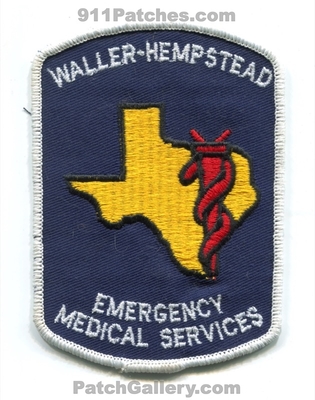 Waller Hempstead Emergency Medical Services EMS Patch (Texas)
Scan By: PatchGallery.com
Keywords: ambulance emt paramedic