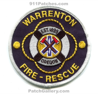 Warrenton Fire Rescue Department Patch (Oregon)
Scan By: PatchGallery.com
Keywords: dept. est. 1899