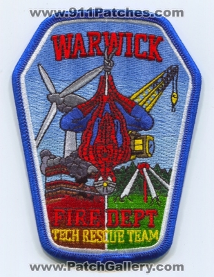 Warwick Fire Department Tech Rescue Team Patch (Rhode Island)
Scan By: PatchGallery.com
Keywords: dept. trt technical