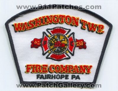 Washington Township Fire Company Patch (Pennsylvania)
Scan By: PatchGallery.com
Keywords: twp. co. fairhope pa department dept.