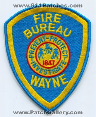 Wayne Fire Department Bureau Patch (New Jersey)
Scan By: PatchGallery.com
Keywords: dept. prevent protect investigate