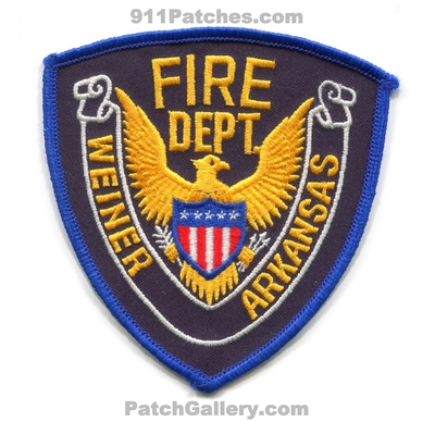Weiner Fire Department Patch (Arkansas)
Scan By: PatchGallery.com
Keywords: dept.