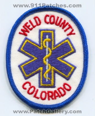 Weld County Ambulance Emergency Medical Services EMS Patch (Colorado)
[b]Scan From: Our Collection[/b]
Keywords: co. ambulance