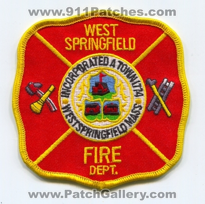 West Springfield Fire Department Patch (Massachusetts)
Scan By: PatchGallery.com
Keywords: dept. incorporated a town 1774