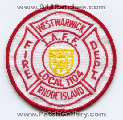 West Warwick Fire Department IAFF Local 1104 Patch (Rhode Island)
Scan By: PatchGallery.com
Keywords: dept. i.a.f.f. union