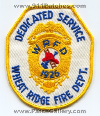 Wheat Ridge Fire Department Patch (Colorado) (Defunct)
[b]Scan From: Our Collection[/b]
Now West Metro Fire
Keywords: dept. wrfd