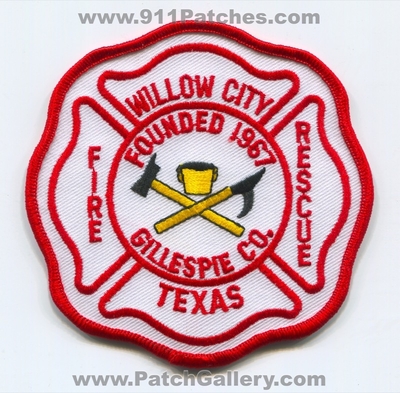 Willow City Fire Rescue Department Gillespie County Patch (Texas)
Scan By: PatchGallery.com
Keywords: dept. co. founded 1967