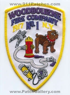 Woodbourne Fire Company Number 1 Patch (New York)
Scan By: PatchGallery.com
Keywords: co. no. #1 department dept. 1917 n.y. bulldog