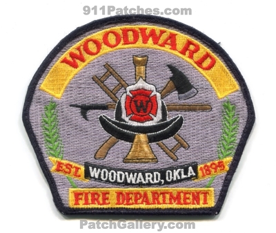 Woodward Fire Department Patch (Oklahoma)
Scan By: PatchGallery.com
Keywords: dept. est. 1895