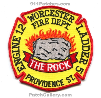Worcester Fire Department Engine 12 Ladder 5 Patch (Massachusetts)
Scan By: PatchGallery.com
Keywords: dept. company co. station the rock providence street st.