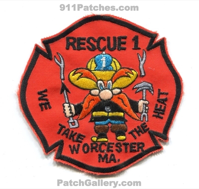 Worcester Fire Department Rescue 1 Patch (Massachusetts)
Scan By: PatchGallery.com
Keywords: dept. company co. station yosemite sam we take the heat
