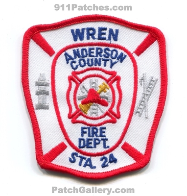 Wren Fire Department Station 24 Anderson County Patch (South Carolina)
Scan By: PatchGallery.com
Keywords: dept. sta.