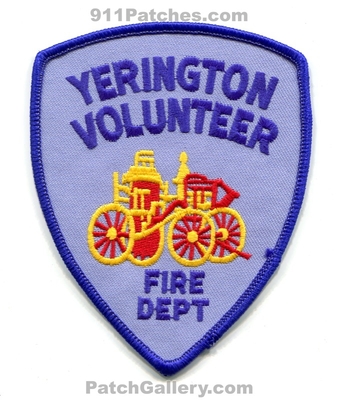 Yerington Volunteer Fire Department Patch (Nevada)
Scan By: PatchGallery.com
Keywords: vol. dept.