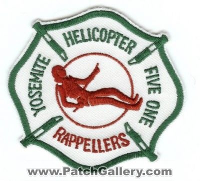 Yosemite Helicopter Five One Rappellers
Thanks to PaulsFirePatches.com for this scan.
Keywords: california rescue