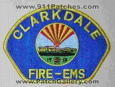 Clarkdale Fire EMS Department Patch (Arizona)
Thanks to diveresq5 for this picture.
Keywords: dept. 1912