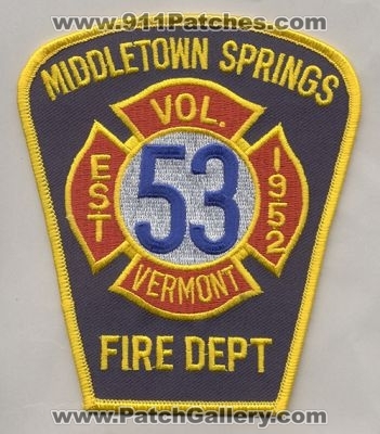 Middletown Springs Volunteer Fire Department (Vermont)
Thanks to firevette for this scan.
Keywords: vol. dept. 53