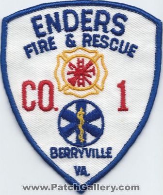 Enders Fire and Rescue Company 1 (Virginia)
Thanks to Walts Patches for this scan.
Keywords: & co. #1 berryville va.