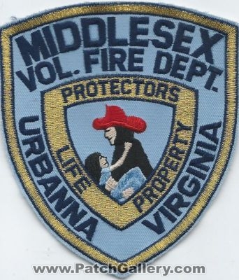 Middlesex Volunteer Fire Department (Virginia)
Thanks to Walts Patches for this scan.
Keywords: vol. dept. urbanna