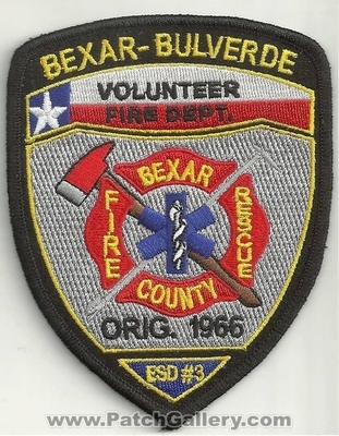 BEXAR BULVERDE FIRE DEPARTMENT
Thanks to Ronnie5411 for this scan.
