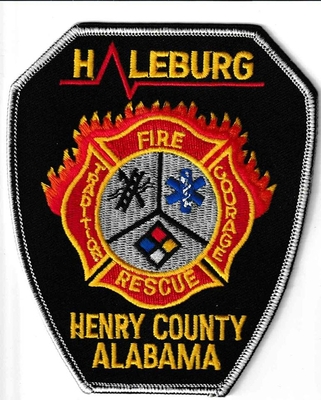 Haleburg Fire Rescue Department Henry County Patch (Alabama)
Thanks to Ronnie5411 for this scan.
Keywords: dept. co. tradition courage