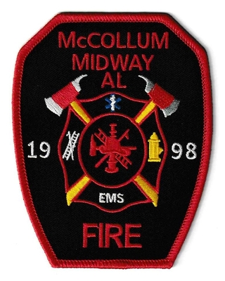 McCollum Midway Fire Department Patch (Alabama)
Thanks to Ronnie5411 for this scan.
Keywords: dept. ems 1998