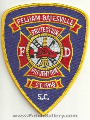 Pelham Batesville Fire Department Patch (South Carolina)
Thanks to Ronnie5411 for this scan.
Keywords: dept. fd prevention protection s.c.