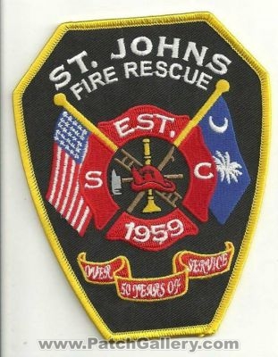 Saint Johns Fire Rescue Department Patch (South Carolina)
Thanks to Ronnie5411 for this scan.
Keywords: st. dept. sc