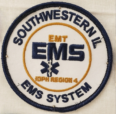Southwestern Illinois EMS System IDPH Region 4  EMT
Thanks to Chulsey
Keywords: Southwestern Illinois EMS System IDPH Region 4 EMT