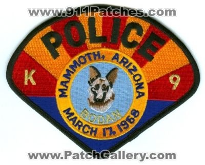 Mammoth Police K-9 (Arizona)
Scan By: PatchGallery.com
Keywords: k9