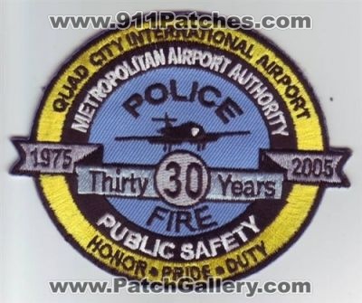 Quad City International Airport Public Safety Thirty Years (Illinois)
Thanks to Dave Slade for this scan.
Keywords: police fire dps 30 yrs metropolitan authority
