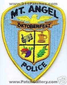 Mount Angel Police (Oregon)
Thanks to apdsgt for this scan.
Keywords: mt
