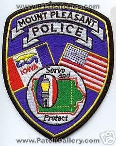 Mount Pleasant Police (Iowa)
Thanks to apdsgt for this scan.
Keywords: mt
