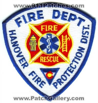 Hanover Fire Protection District Patch (Colorado)
[b]Scan From: Our Collection[/b]
Keywords: department dept