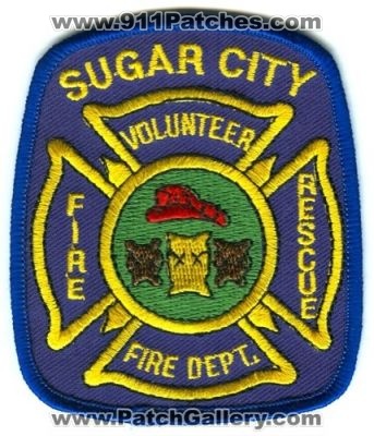 Sugar City Volunteer Fire Department Patch (Colorado)
[b]Scan From: Our Collection[/b]
Keywords: dept rescue
