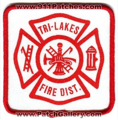 Tri-Lakes Fire District Patch (Colorado)
[b]Scan From: Our Collection[/b]
Keywords: dist. department dept.