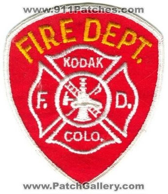Kodak Fire Department Patch (Colorado)
[b]Scan From: Our Collection[/b]
Keywords: dept f.d. fd colo.