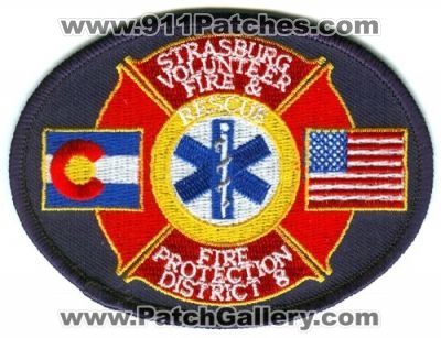 Strasburg Volunteer Fire & Rescue Fire Protection District 8 Patch (Colorado)
[b]Scan From: Our Collection[/b]
Keywords: and