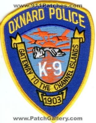Oxnard Police K-9 (California)
Thanks to Police-Patches-Collector.com for this scan.
Keywords: k9