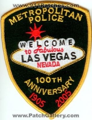 Las Vegas Metropolitan Police 100th Anniversary (Nevada)
Thanks to Police-Patches-Collector.com for this scan.
